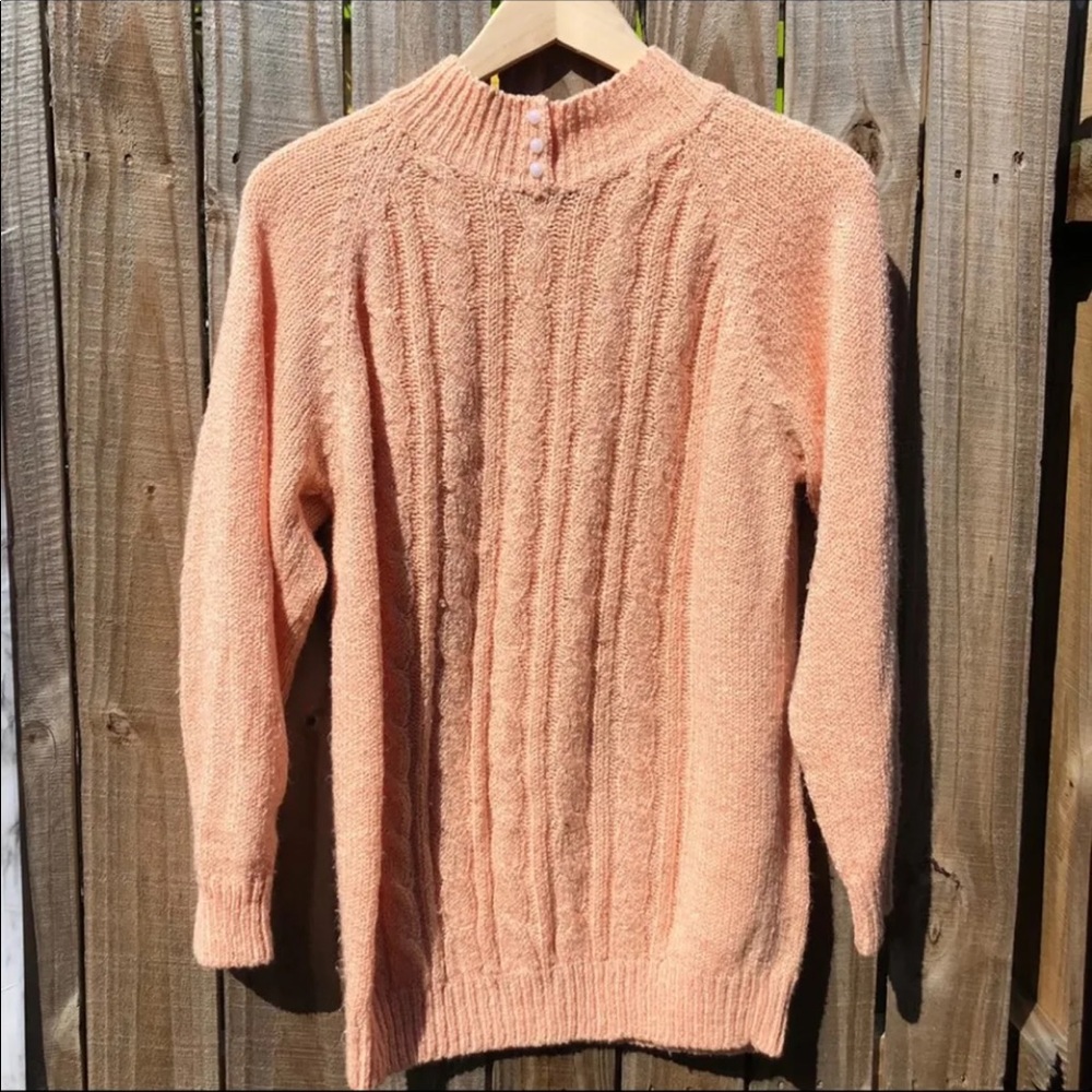 Vintage pink mock neck sweater